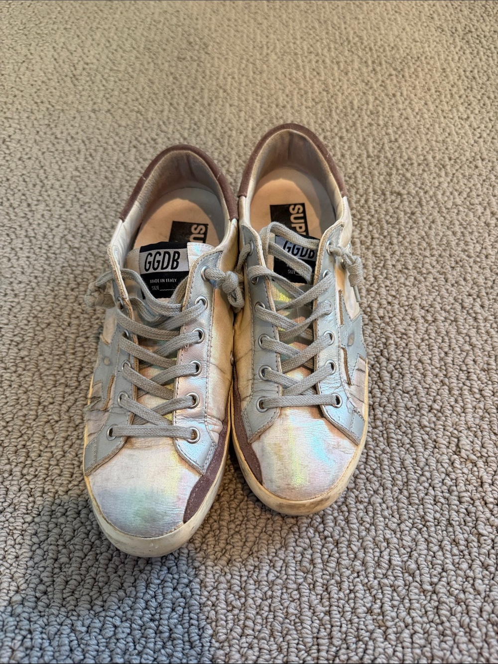 Golden goose Women's Iridescent Low-Top Sneakers in White and Pink